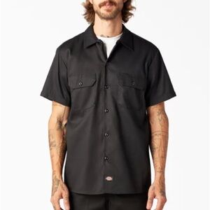 Dickies Men's Black Short Sleeve Button Down Shirt